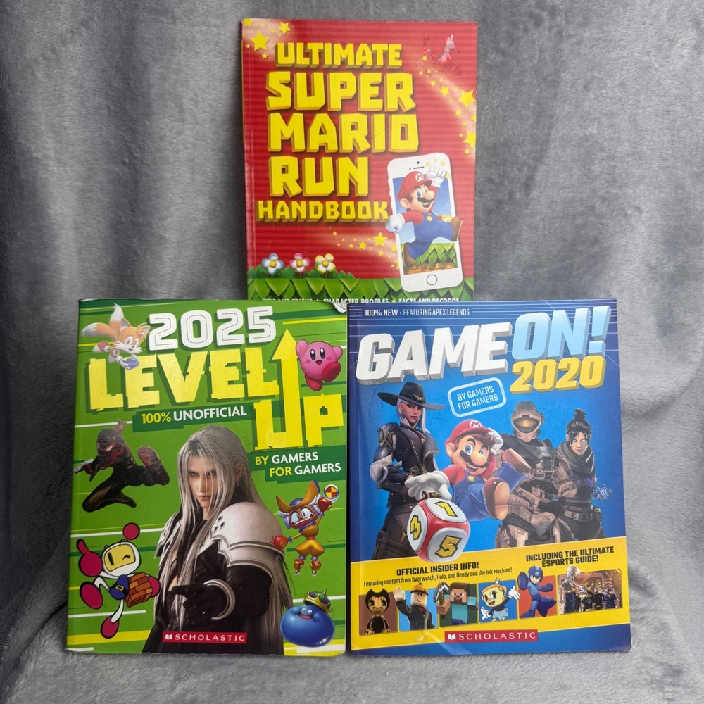 Scholastic Video Game Guide Book Lot Level Up 2025 Game On 2020 Super Mario Run